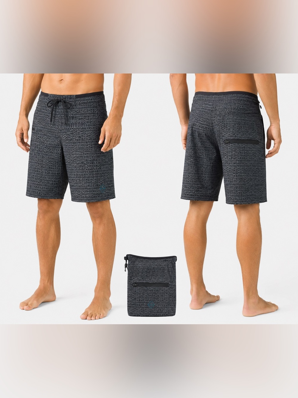 prAna Men’s Board Shorts Size 32 UPF 50 Quick Dry Stretch Surf Swim Packable